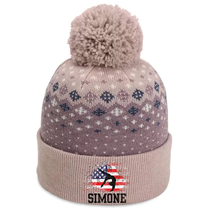 Simone T World Champion Retro The Baniff Cuffed Pom Beanie