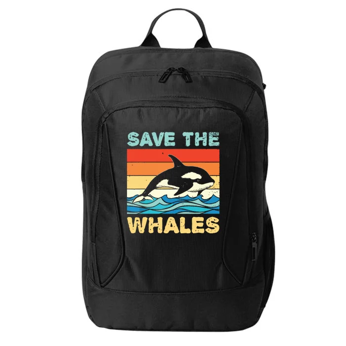 Save The Whales Retro Vintage Orca Whale City Backpack