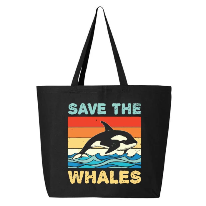 Save The Whales Retro Vintage Orca Whale 25L Jumbo Tote