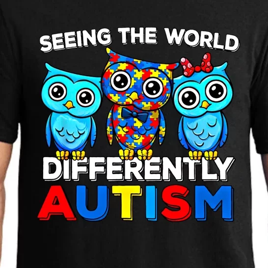 Seeing The World Differently Autism Owl Gift Pajama Set