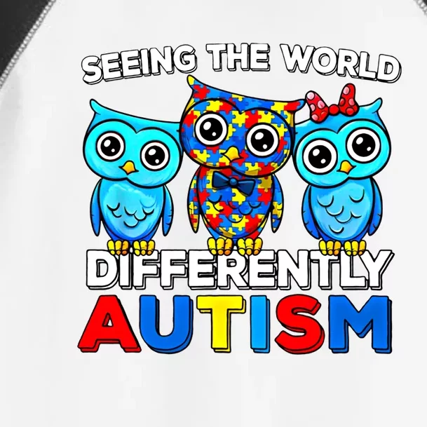 Seeing The World Differently Autism Owl Gift Toddler Fine Jersey T-Shirt