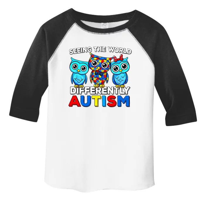 Seeing The World Differently Autism Owl Gift Toddler Fine Jersey T-Shirt