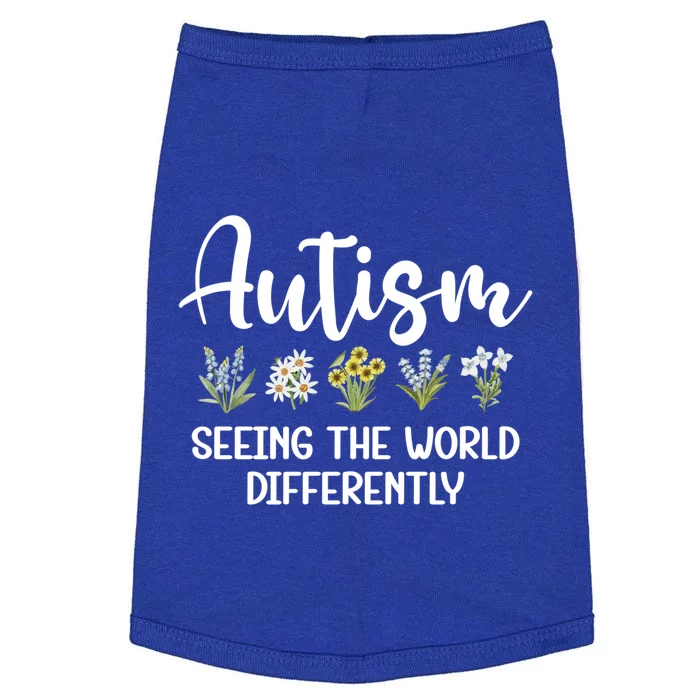 Seeing The World Differently Autism Awareness Wildflowers Gift Doggie Tank