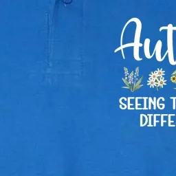 Seeing The World Differently Autism Awareness Wildflowers Gift Softstyle Adult Sport Polo