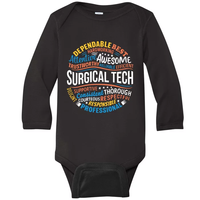 Surgical Tech Week Funny Surgical Technologist Gifts Baby Long Sleeve Bodysuit