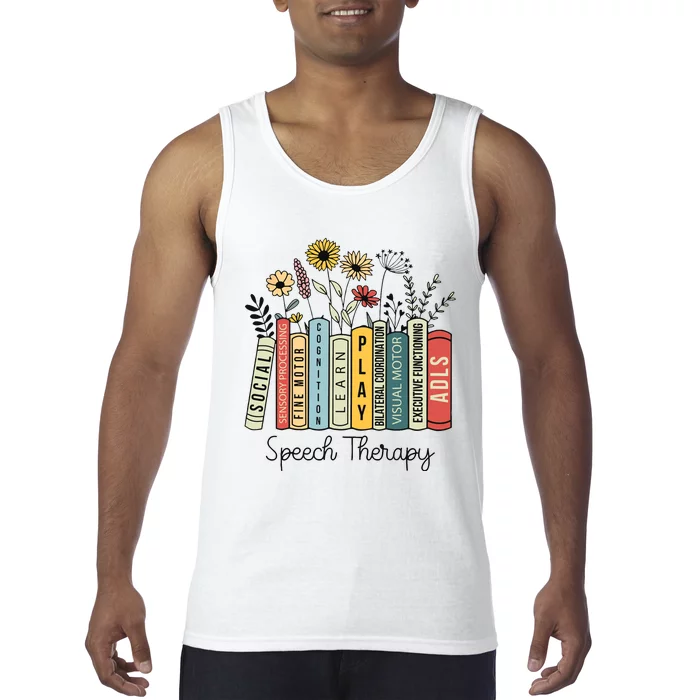 Speech Therapy Wildflowers Slp Speech Language Pathologist Tank Top