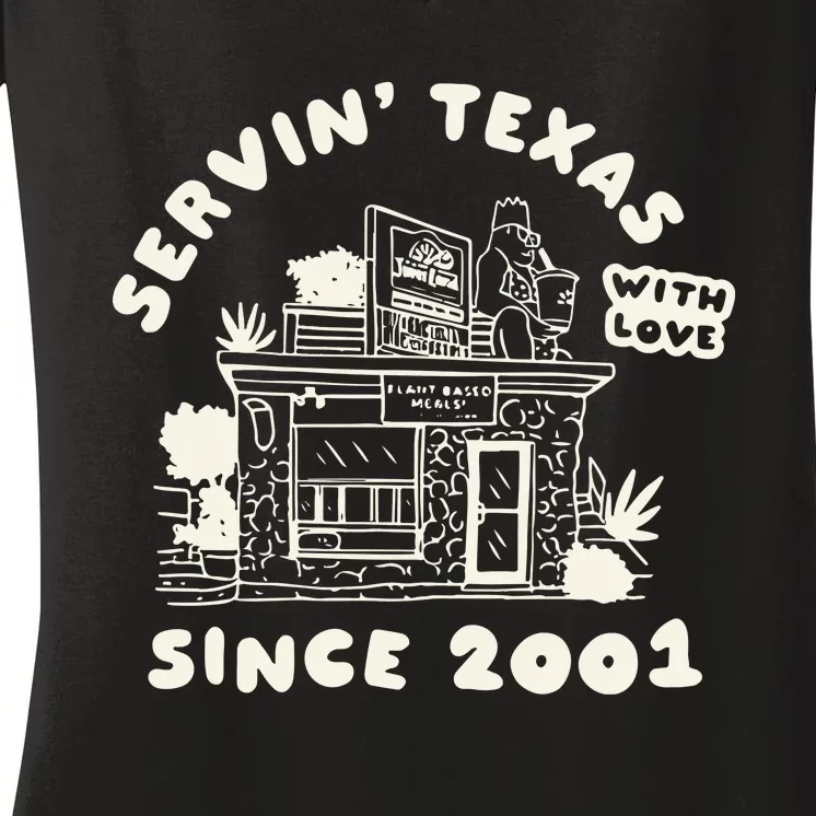 Servin Texas With Love Since 2001 Women's V-Neck T-Shirt