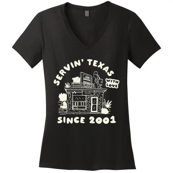 Servin Texas With Love Since 2001 Women's V-Neck T-Shirt