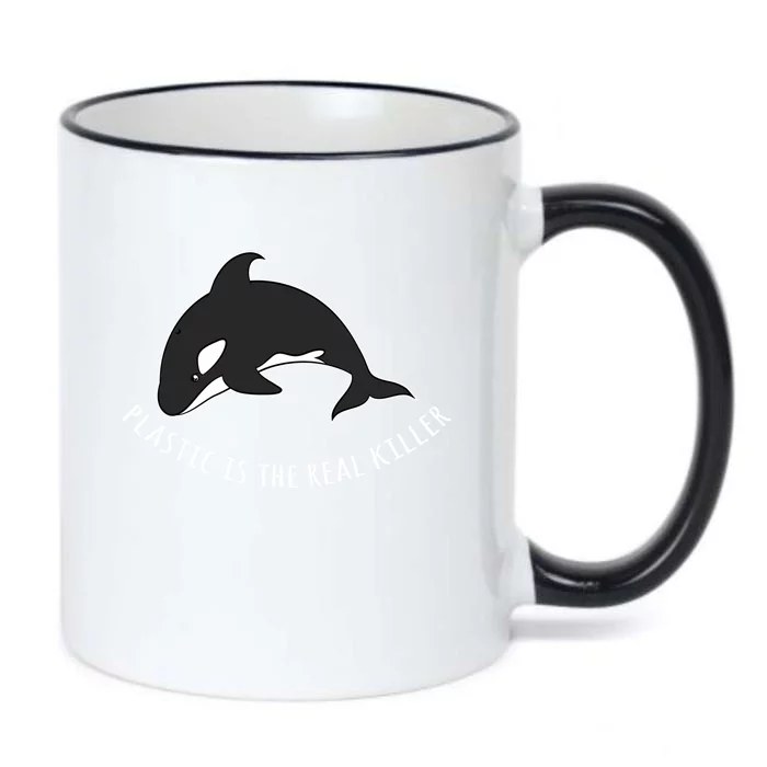 Save The Whale Awareness Design Plastic Is The Real Killer Gift Black Color Changing Mug