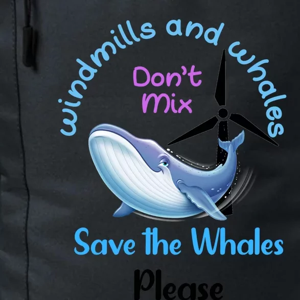 Save The Whales From Windmills In The Sea And Ocean Design Gift Daily Commute Backpack