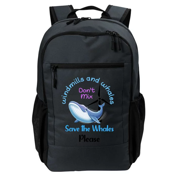 Save The Whales From Windmills In The Sea And Ocean Design Gift Daily Commute Backpack