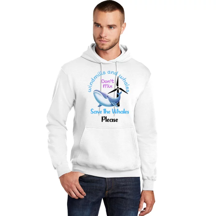 Save The Whales From Windmills In The Sea And Ocean Design Gift Hoodie