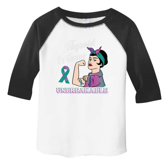 Strong Thyroid Warrior Unbreakable Cancer Fighter Cute Gift Toddler Fine Jersey T-Shirt