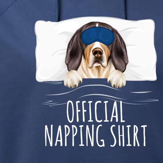 Sleeping Treeing Walker Coonhound Dog Napping Gift Performance Fleece Hoodie