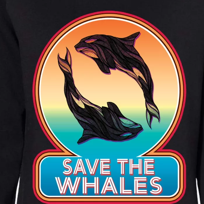 Save The Whale Gift Orca Killer Retro Whale Funny Gift Cool Gift Womens California Wash Sweatshirt