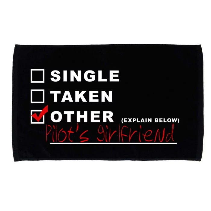 [] Single [] Taken [X] Pilots Friend Funny Aviation Gift Microfiber Hand Towel