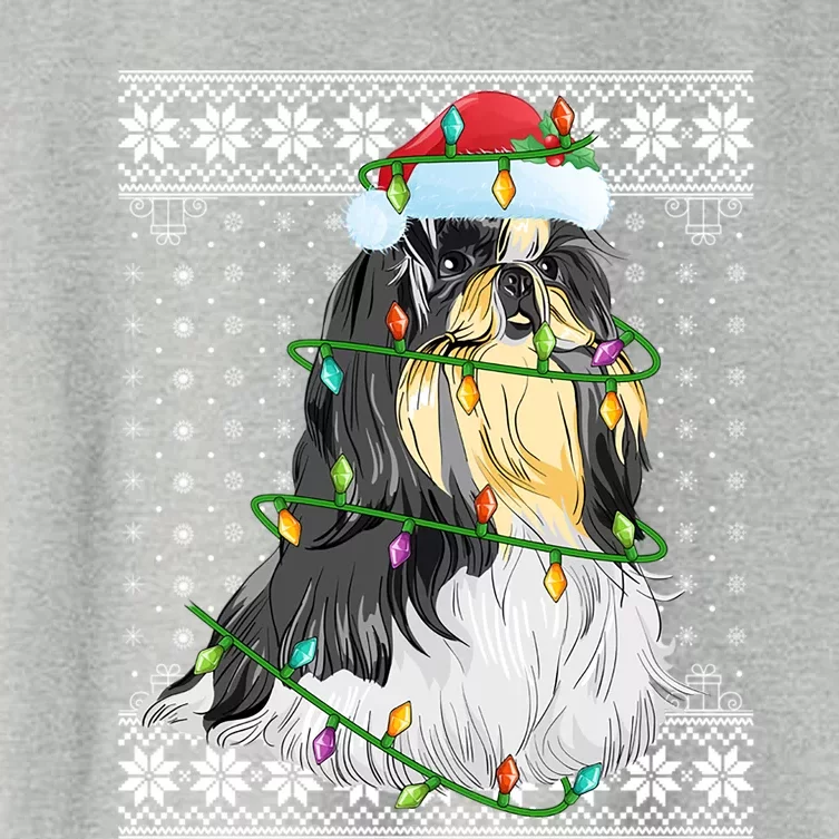 Shih Tzu Xmas Ugly Sweater Lighting Shih Tzu Dog Christmas Meaningful Gift Women's Crop Top Tee