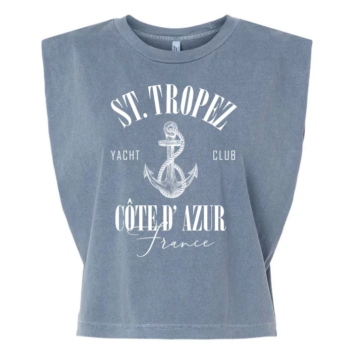 St Tropez Yacht Club Cote Dazur France Vacation Garment-Dyed Women's Muscle Tee