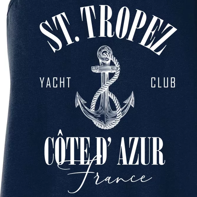 St Tropez Yacht Club Cote Dazur France Vacation Women's Racerback Tank