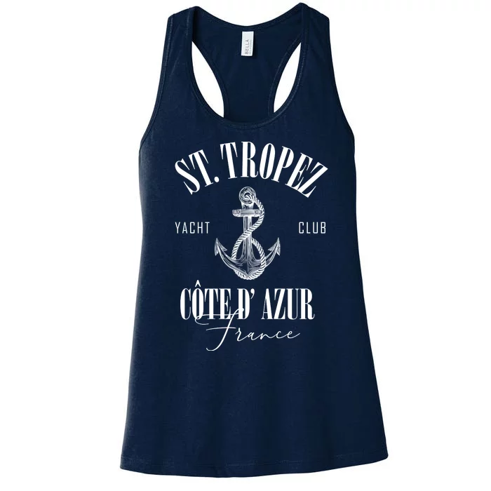 St Tropez Yacht Club Cote Dazur France Vacation Women's Racerback Tank