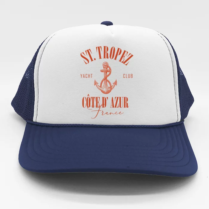 St Tropez Yacht Club Cote Dazur France Vacation Trucker Hat