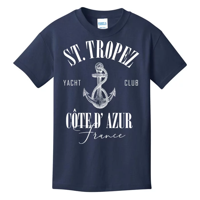 St Tropez Yacht Club Cote Dazur France Vacation Kids T-Shirt