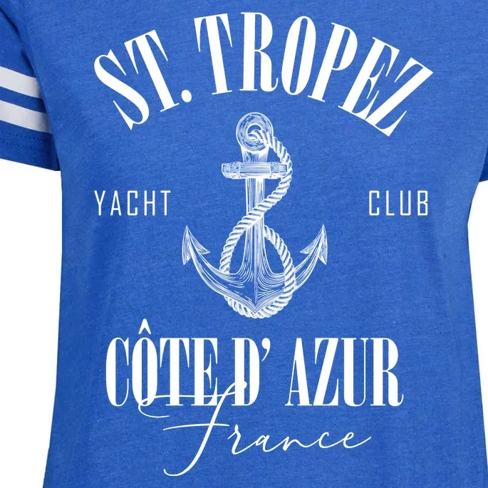 St Tropez Yacht Club Cote Dazur France Vacation Enza Ladies Jersey Football T-Shirt