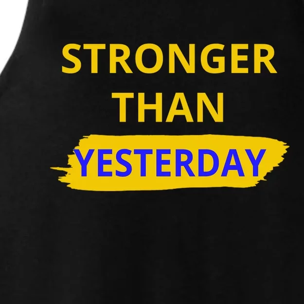 Stronger Than Yesterday Ladies Tri-Blend Wicking Tank