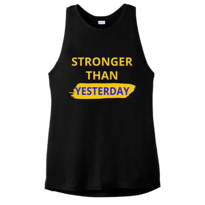 Stronger Than Yesterday Ladies Tri-Blend Wicking Tank