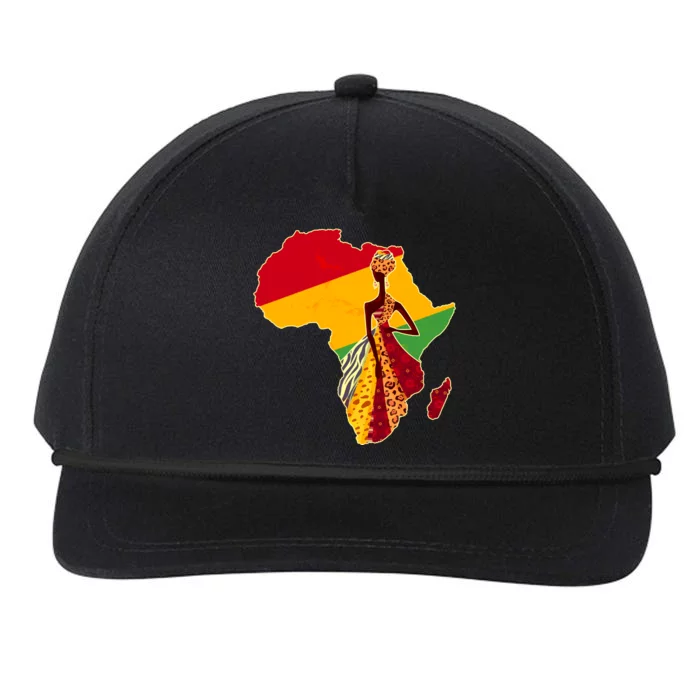 Stylish African Woman In Traditional Clothes Colors Snapback Five-Panel Rope Hat