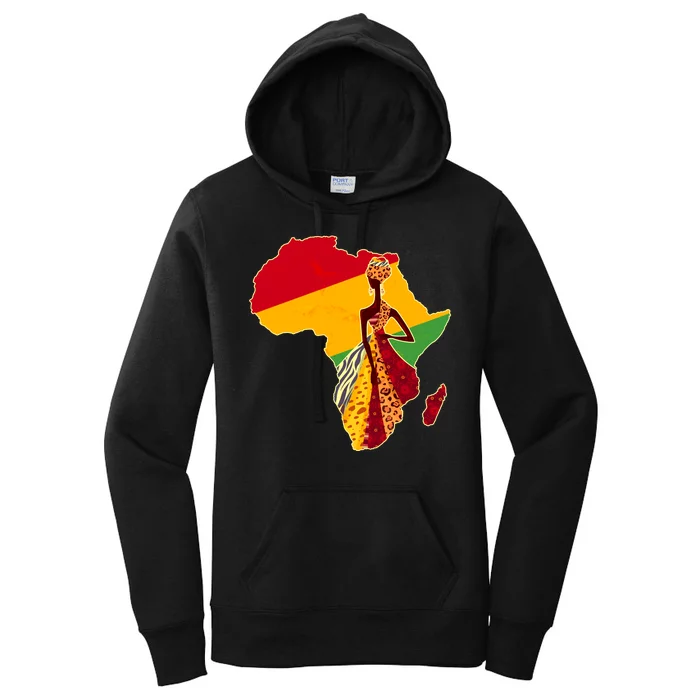 Stylish African Woman In Traditional Clothes Colors Women's Pullover Hoodie