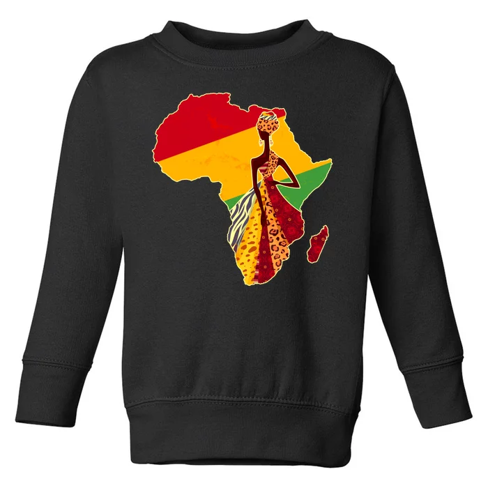 Stylish African Woman In Traditional Clothes Colors Toddler Sweatshirt