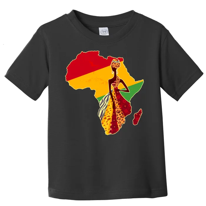 Stylish African Woman In Traditional Clothes Colors Toddler T-Shirt