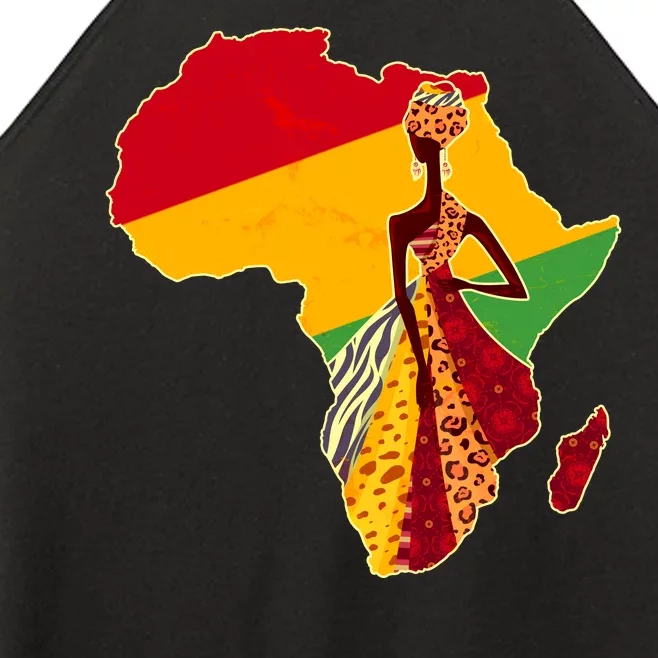 Stylish African Woman In Traditional Clothes Colors Women’s Perfect Tri Rocker Tank