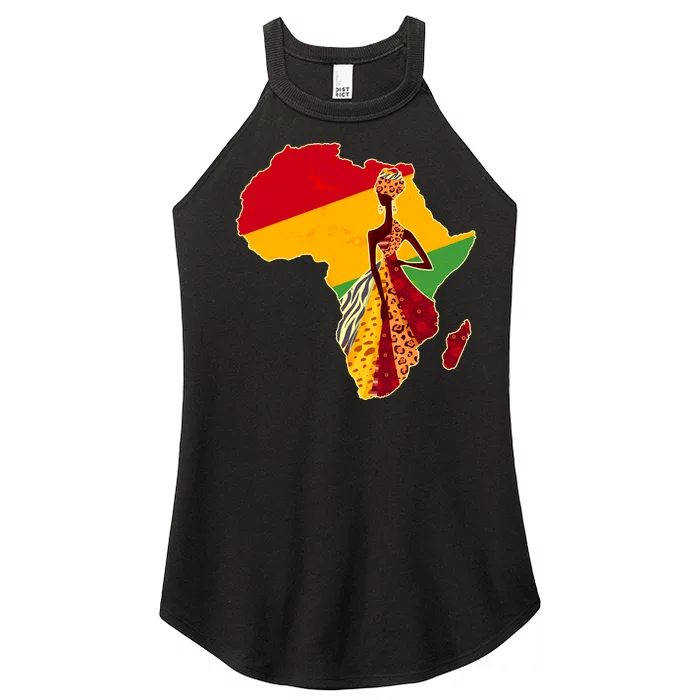 Stylish African Woman In Traditional Clothes Colors Women’s Perfect Tri Rocker Tank