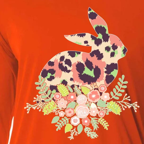 Stylish Leopard Pattern Easter Bunny Cooling Performance Long Sleeve Crew