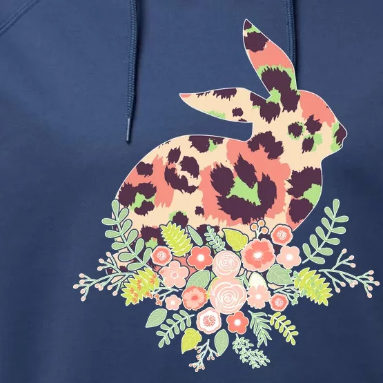 Stylish Leopard Pattern Easter Bunny Performance Fleece Hoodie