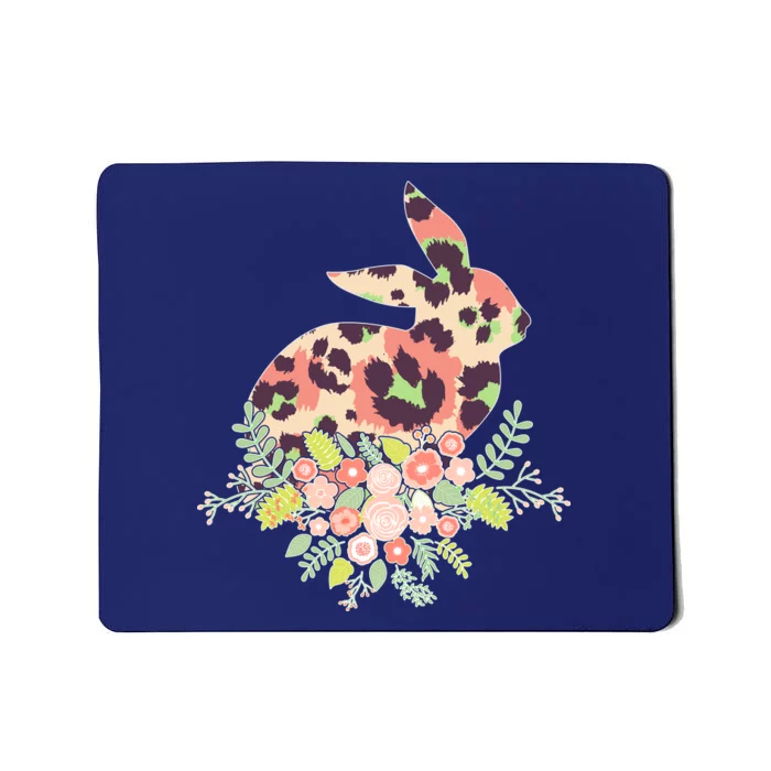 Stylish Leopard Pattern Easter Bunny Mousepad