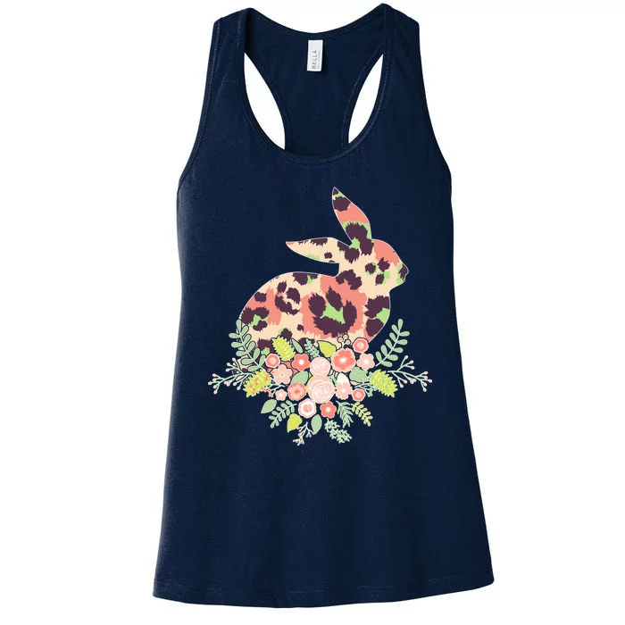 Stylish Leopard Pattern Easter Bunny Women's Racerback Tank