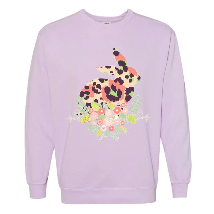 Stylish Leopard Pattern Easter Bunny Garment-Dyed Sweatshirt