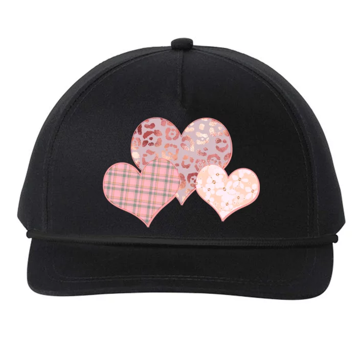 Stylish Pattern Hearts Snapback Five-Panel Rope Hat