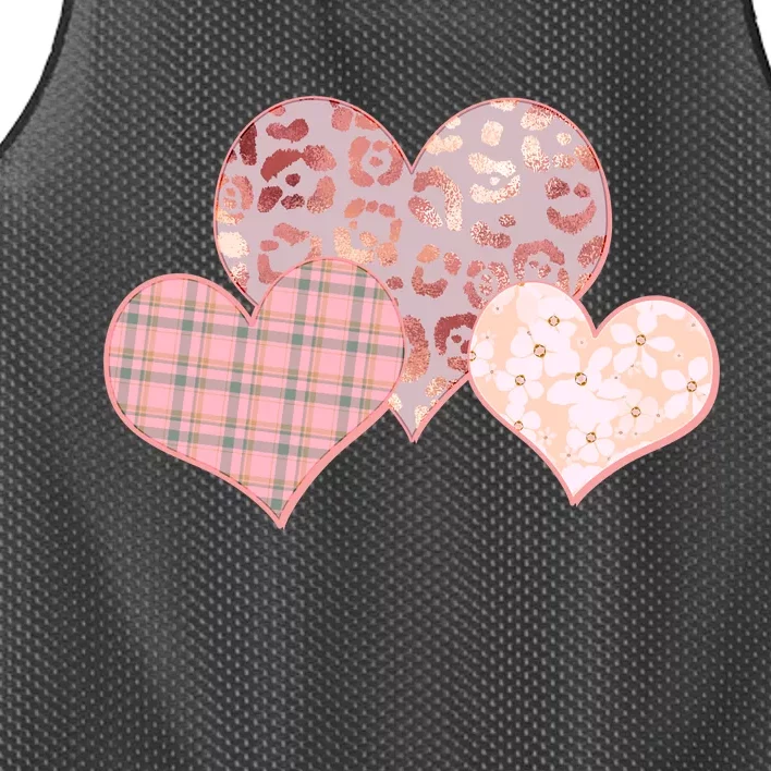 Stylish Pattern Hearts Mesh Reversible Basketball Jersey Tank