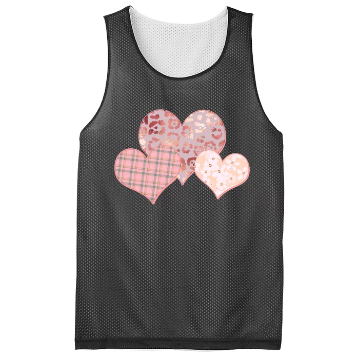 Stylish Pattern Hearts Mesh Reversible Basketball Jersey Tank