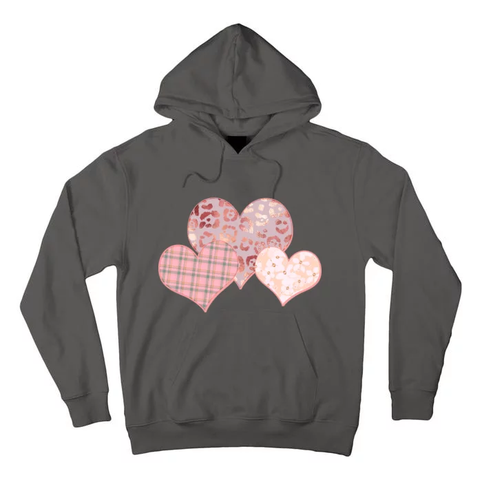 Stylish Pattern Hearts Tall Hoodie