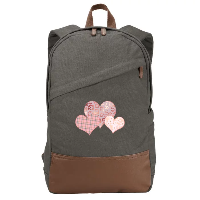 Stylish Pattern Hearts Cotton Canvas Backpack