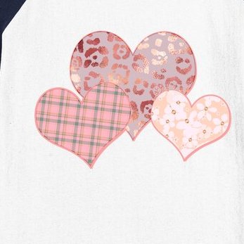 Stylish Pattern Hearts Baseball Sleeve Shirt