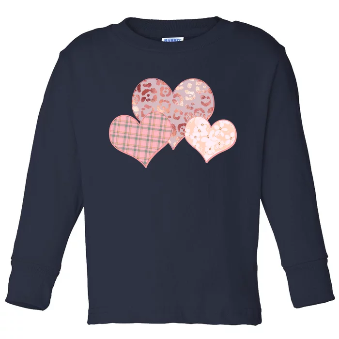 Stylish Pattern Hearts Toddler Long Sleeve Shirt