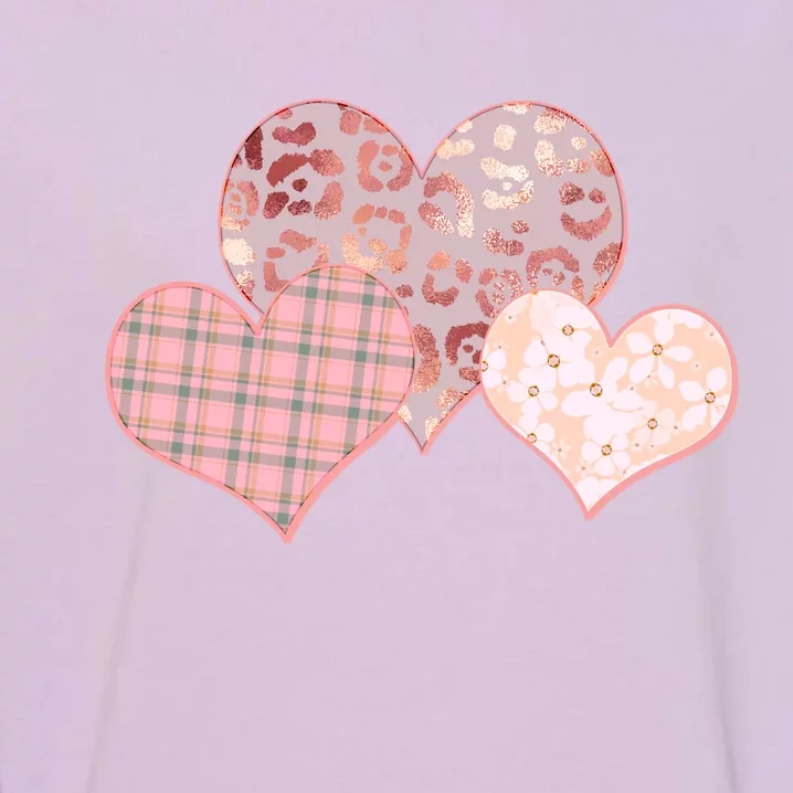 Stylish Pattern Hearts Garment-Dyed Sweatshirt