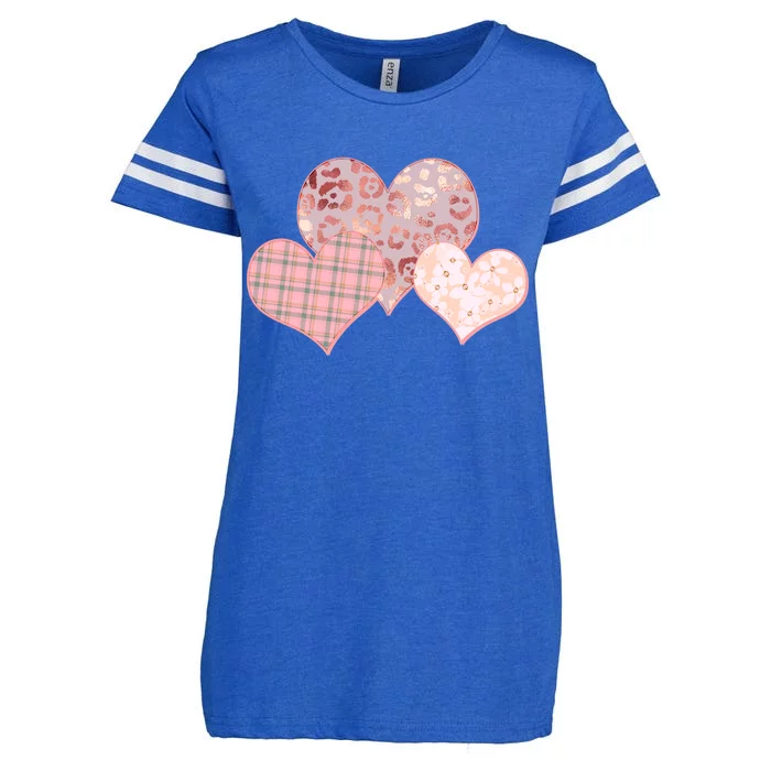 Stylish Pattern Hearts Enza Ladies Jersey Football T-Shirt