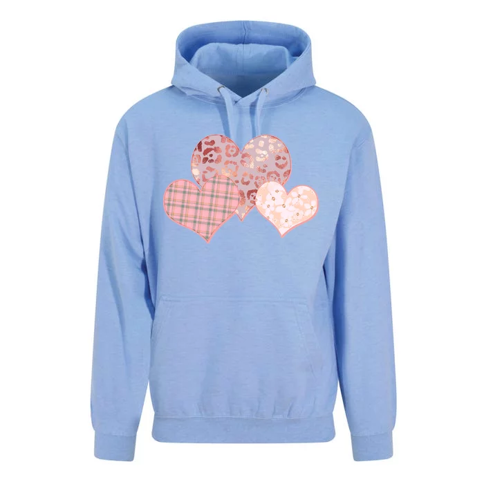 Stylish Pattern Hearts Unisex Surf Hoodie